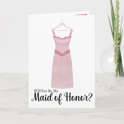 Maid of Honor Proposal Watercolor Dress Invitation
