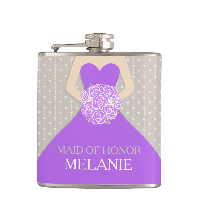 Maid of honor purple dress named hip flask (Front)