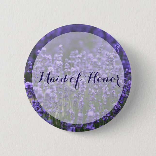 Maid Of Honor Purple Lavender Wedding Buttons (Front)