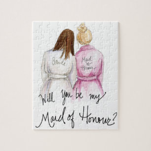 Maid of Honor? Puzzle Br Long Bride Bl Bun Maid