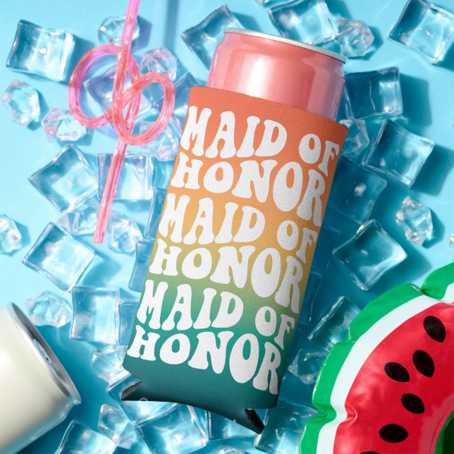 Maid of Honor Retro Pastel Gradient  Seltzer Can Cooler (In Situ Summer)
