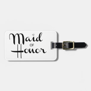 Maid of Honor Retro Script Luggage Tag