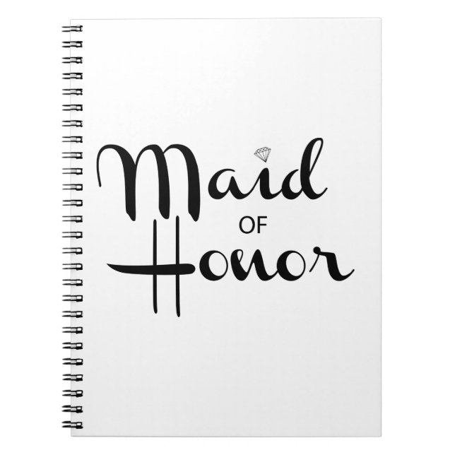 Maid of Honor Retro Script Notebook (Front)