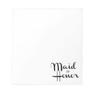 Maid of Honor Retro Script Notepad