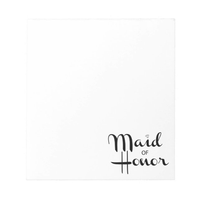 Maid of Honor Retro Script Notepad (Front)