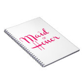 Maid of Honor Retro Script Pink Notebook (Right Side)
