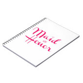 Maid of Honor Retro Script Pink Notebook (Left Side)