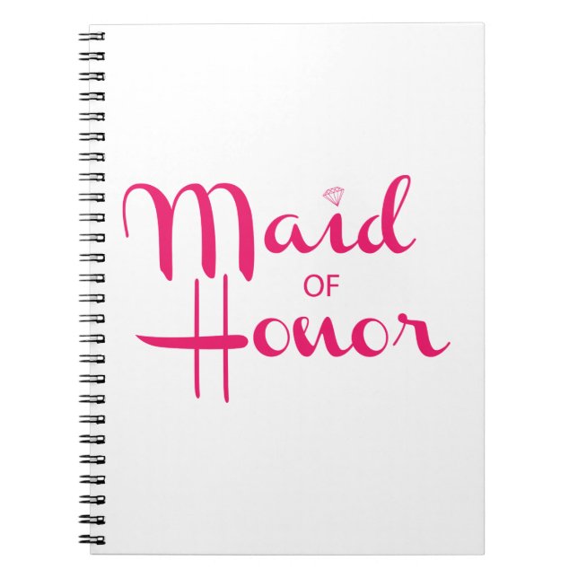 Maid of Honor Retro Script Pink Notebook (Front)