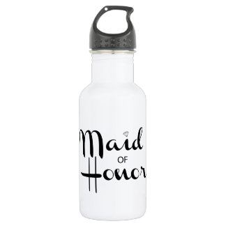 Maid of Honor Retro Script Stainless Steel Water Bottle