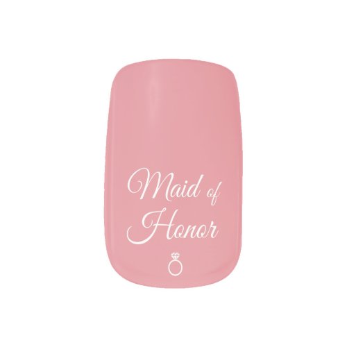 Maid of honor ring minx nail art