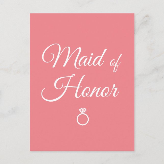 Maid of honor ring postcard (Front)