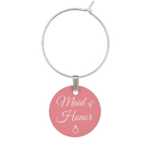 Maid of honor ring wine charm
