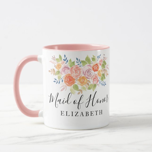 Maid of Honor Rose Bouquet Mug (Left)