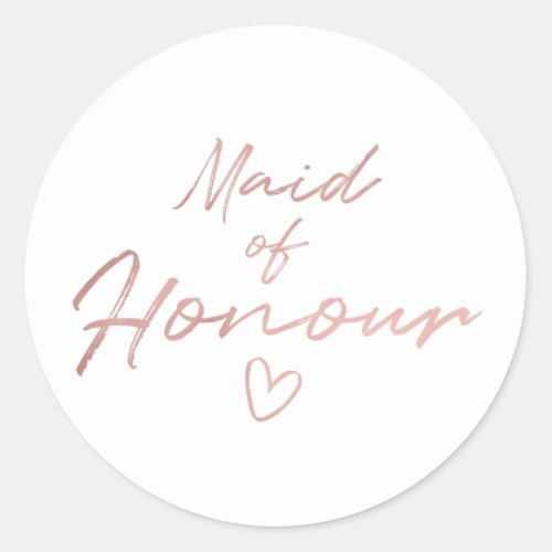 Maid of Honor _ Rose Gold faux foil sticker