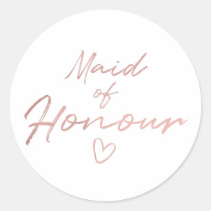 Maid of Honor - Rose Gold faux foil sticker
