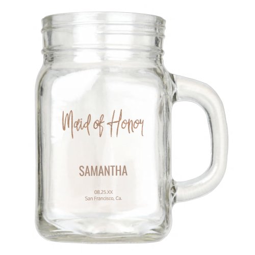 Maid of honor rustic bridal autumn fall wedding mason jar