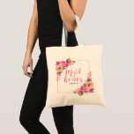 Maid of Honor Rustic Pink Floral Watercolor Tote Bag<br><div class="desc">Maid of Honor Rustic Pink Floral Watercolor</div>