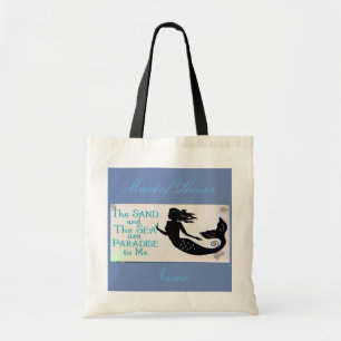 Maid of Honor sand and sea mermaid blue Tote Bag