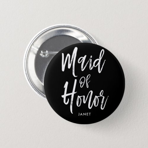 Maid of Honor Script Style Custom Wedding Button