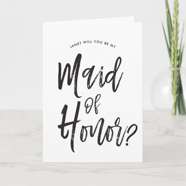 Maid of Honor| Script Style Customized Wedding Card (Front)