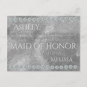 Maid of Honor - Silver & Diamonds Postcard