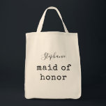 Maid of Honor | Simple Personalized Bridal Party Tote Bag<br><div class="desc">Maid of Honor | Simple Personalized Bridal Party Tote Bag</div>