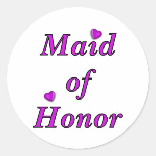 Maid of Honor Simply Love Classic Round Sticker