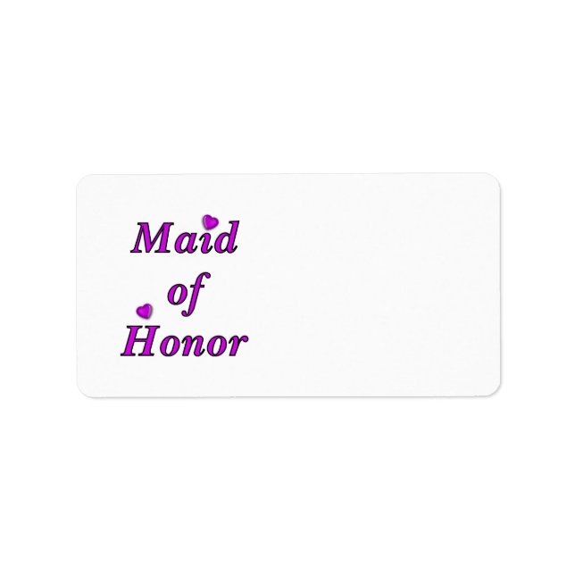 Maid of Honor Simply Love Label (Front)