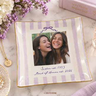 Maid of Honor Sister Bridesmaid Jewelry Keepsake Trinket Tray