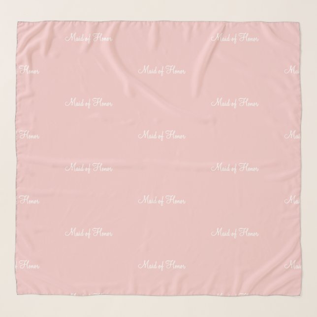 Maid of Honor Soft Rose Pink White Scarf (Front)