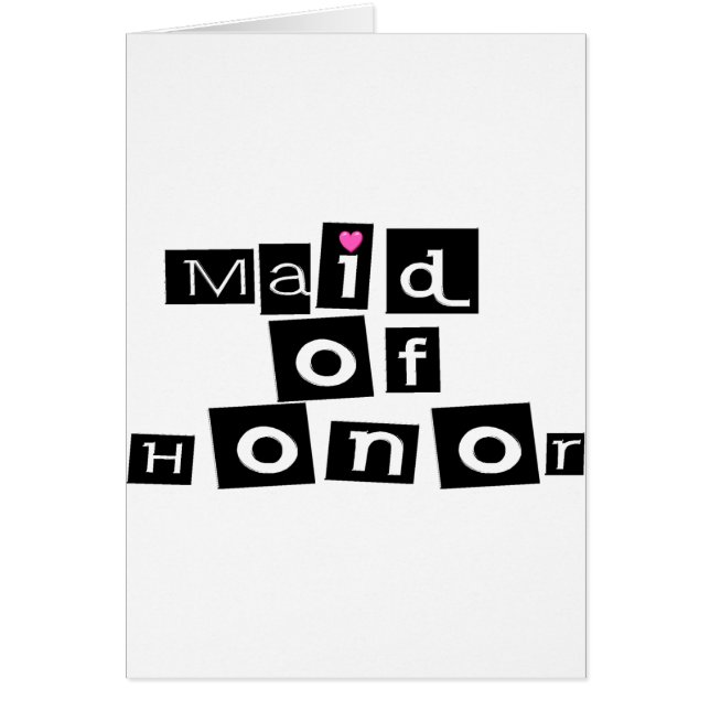 Maid of Honor (Sq Blk) Cards (Front)