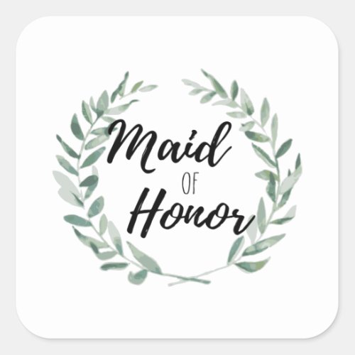 Maid of honor square sticker