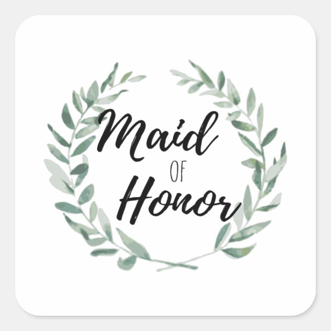 Maid of honor square sticker (Front)