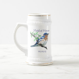 Maid of Honor Stein Wedding Vintage Bluebirds