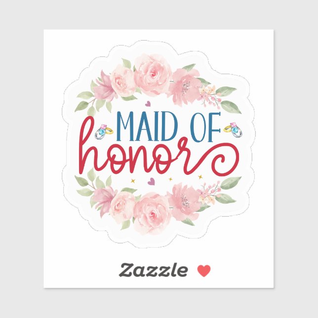Maid of Honor Sticker (Sheet)