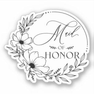 maid of honor sticker