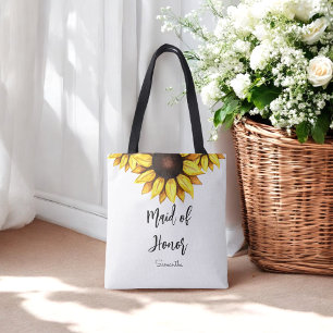 Maid of Honor Sunflower Wedding Tote Bag