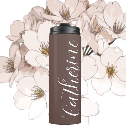 Maid of Honor Taupe Stylized Name Thermal Tumbler