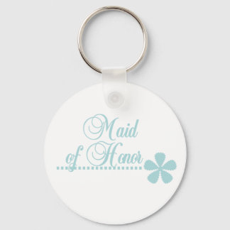Maid of Honor Teal Elegance Keychain