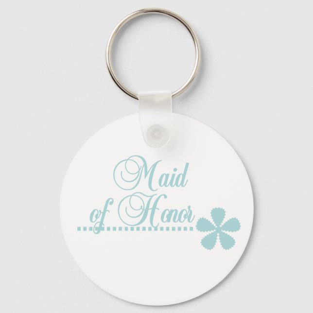 Maid of Honor Teal Elegance Keychain (Front)