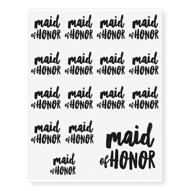 Maid of Honor Temporary Tattoos (Front)