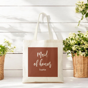 Maid of Honor Terracotta Brown Tote Bag
