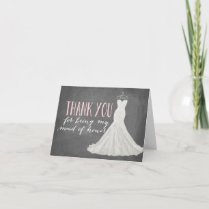 Maid Of Honor Thank You   Bridesmaid Card