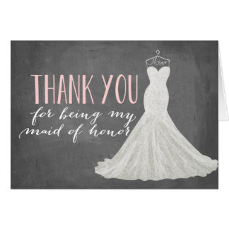Maid Of Honor Thank You | Bridesmaid Card