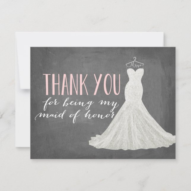 Maid Of Honor Thank You | Bridesmaid Card (Front)