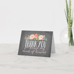 Maid of Honor Thank You   Bridesmaid Card