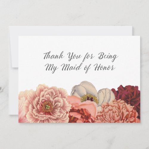 Maid of Honor Thank You Card