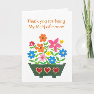 Maid of Honor Thank You Greeting Card