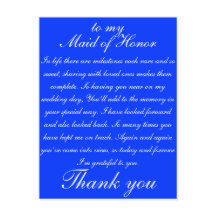 Maid of Honor Thank you