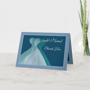 MAID OF HONOR Thank You - TEAL BLUE Gowns Card